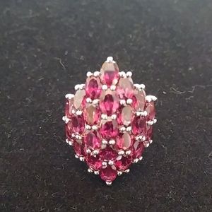 Never worn Colleen Lopez Rhodolite Garnet Cluster Ring